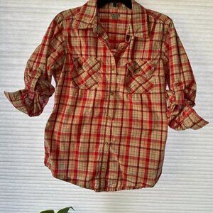 Carhartt Plaid Button Down Shirt Women's Size Medium 8-10